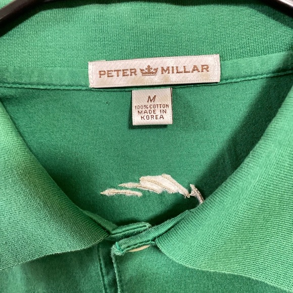 PETER MILLAR Men’s Green Polo Shirt 100% Cotton Size M - Picture 10 of 10